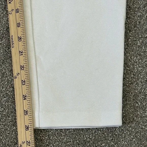 Michael Kors White Pull-On Stretch Pants/Leggings -Women's XL- Gold Buttons - Picture 10 of 10